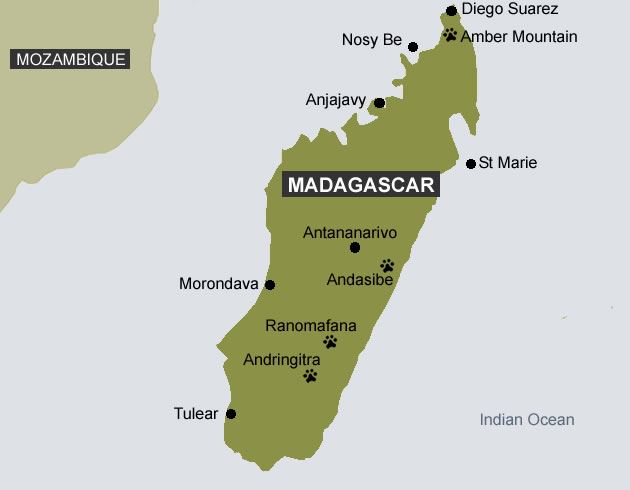 Madagascar Mountains Map